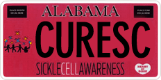 The official Sickle Cell Awareness Car Tag